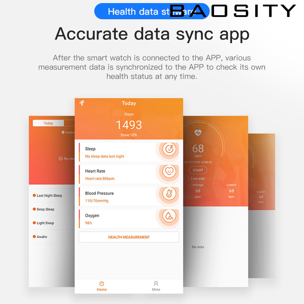 Vòng Đeo Tay Thông Minh T68 Kết Nối Bluetooth 5.0 Chống Nước Hỗ Trợ Theo Dõi Nhịp Tim