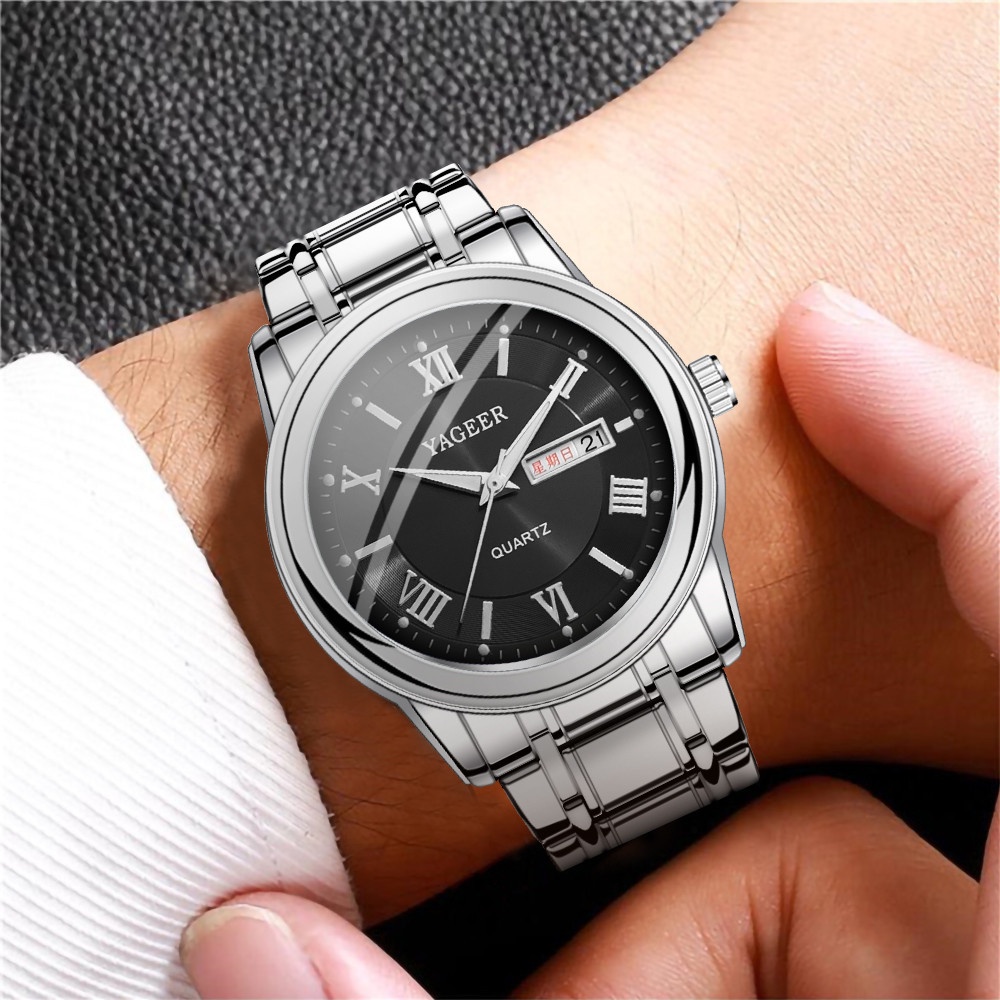 Sang Trọng Đồng Hồ Nam Bằng Thép Không Gỉ Hiển Thị Ngày | BigBuy360 - bigbuy360.vn