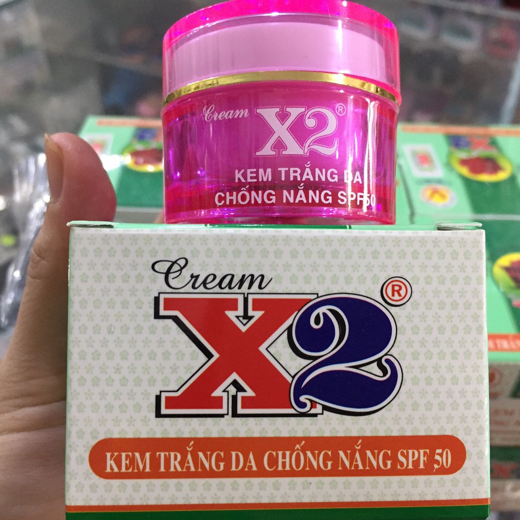 Kem X2 trắng da chống nắng spf 50 giá bao bì 96.5k