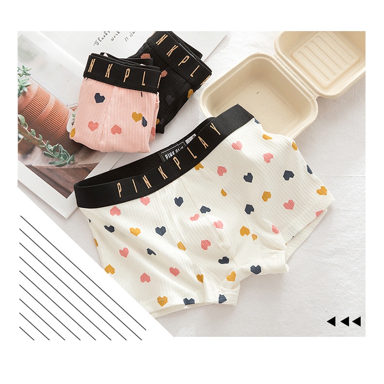 Quần Lót Nam Cotton Cao Cấp-Quần Sịp Đùi Nam Bản To ❤️ Hình Tim S82