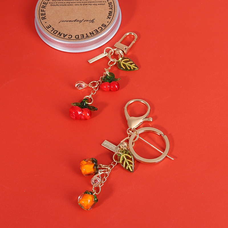 Móc Khóa Xe Hơi / Túi Xách Hình Trái Cherry Dễ Thương Dùng Làm Quà Tặng Cho Bạn Bè