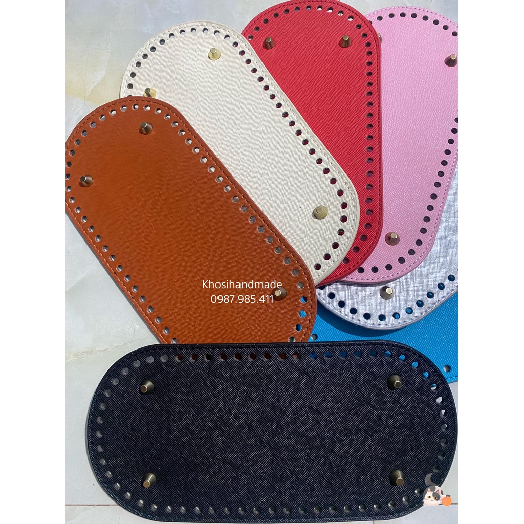 Tấm Đế Túi Da PU Đục Lỗ Size 25x12cm