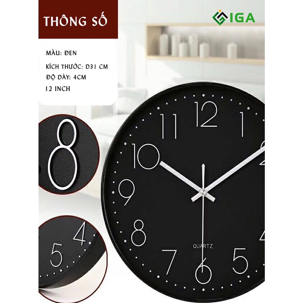 Đồng Hồ Treo Tường IGA Nora phong cách scanvadian- GN30