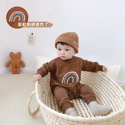 Áo liền quần họa tiết cầu vồng kiểu dáng dễ thương cho bé