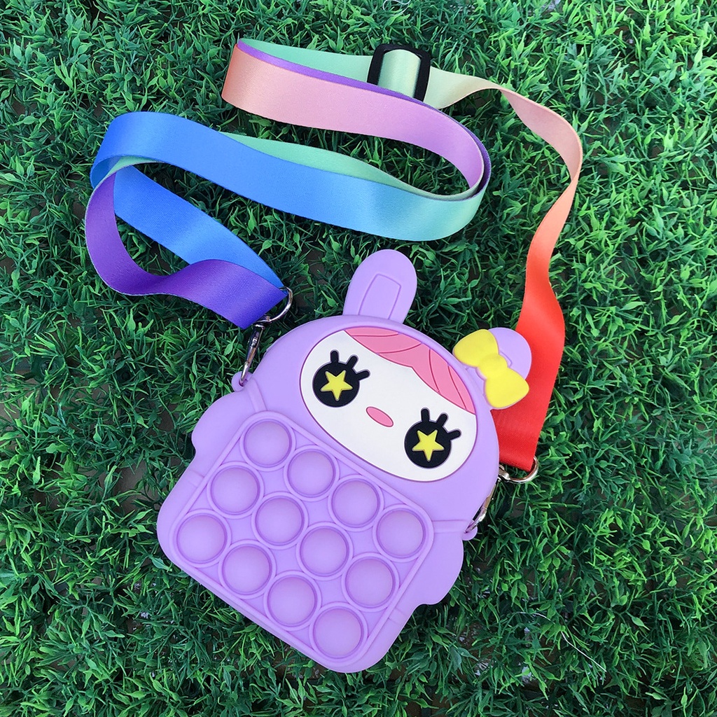 Túi đeo chéo đựng tiền xu hình con mắt thỏ dễ thương