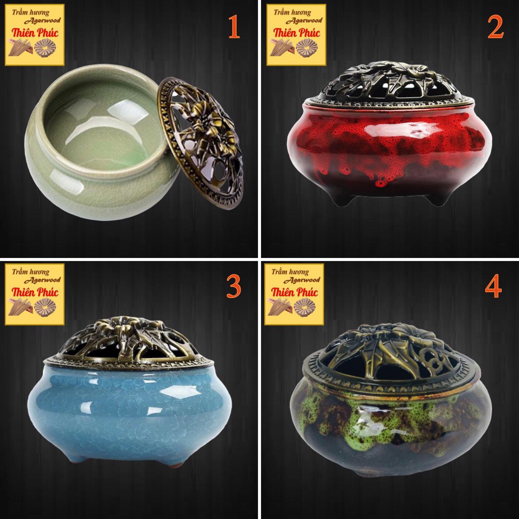 Lư xông trầm hương đỉnh đốt nhang gốm sứ shop Thiên Phúc Scent