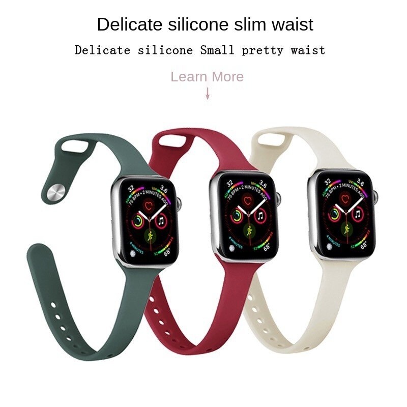 Dây Đeo Silicon Mỏng Vừa Vặn Cho Đồng Hồ Thông Minh Apple Watch 6 5 4 3 2 1