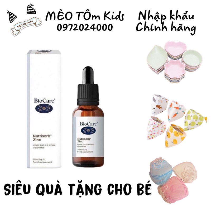 Kẽm nước dạng giọt Biocare ZinC 30ml cho bé nhập khẩu chính hãng Anh
