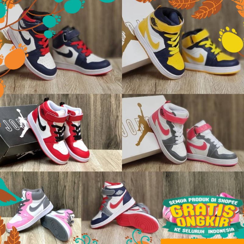 AIR JORDAN Giày Thể Thao NIKE SIZE 21-35 Màu Hồng / Vàng / Đen / Trắng Thời Trang Cho Bé