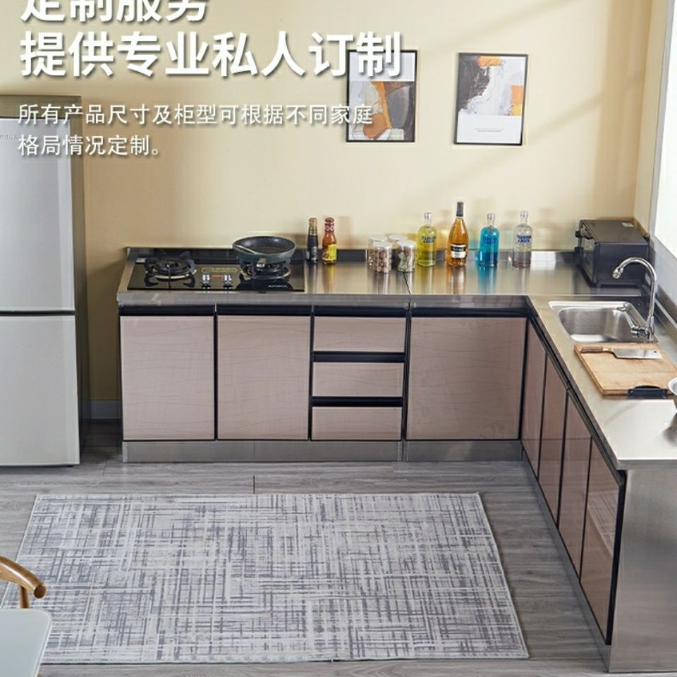 Tủ inox đơn giản đựng bát đĩa bếp kết hợp cho thuê gia đình | BigBuy360 - bigbuy360.vn