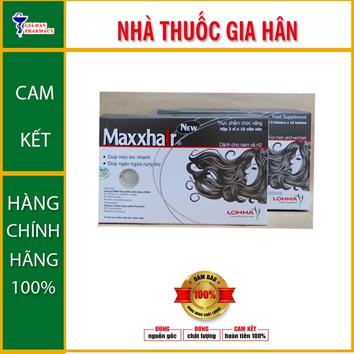 Maxxhair ngăn rụng tóc và tóc bóng mượt - hộp 30 viên