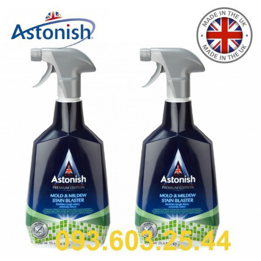 Bình Xịt Tẩy Nấm Mốc Tường ,Nhà Tắm Nhà bếp Astonish 750ML.  Sản xuất tại Anh Quốc