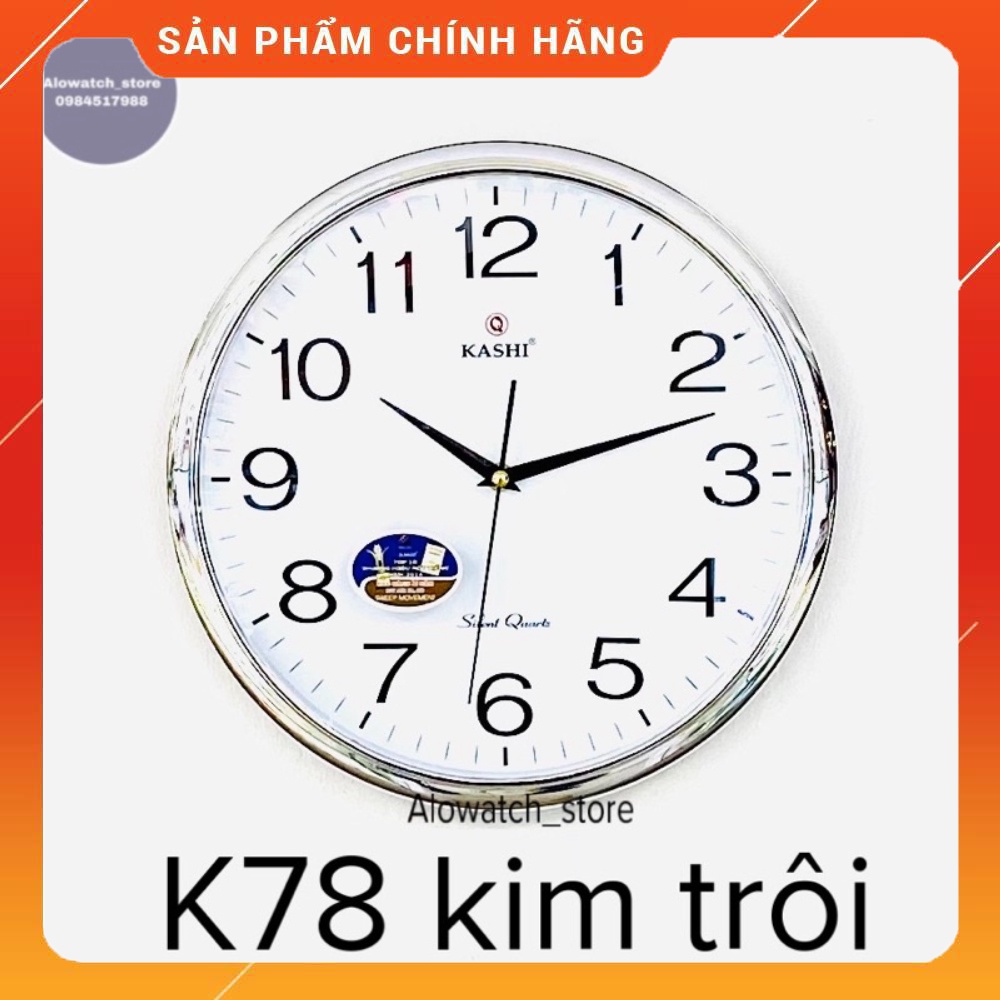 Đồng hồ treo tường kashi kim trôi k78 tặng kèm pin loại tốt