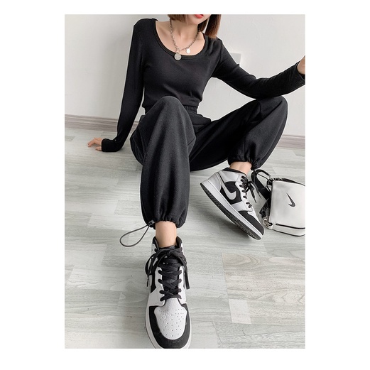 NZN Quần thể thao ống rộng thời trang năng động cho nữ