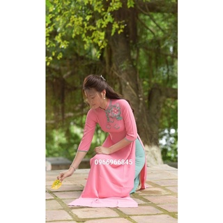 Áo dài trơn kết hoa