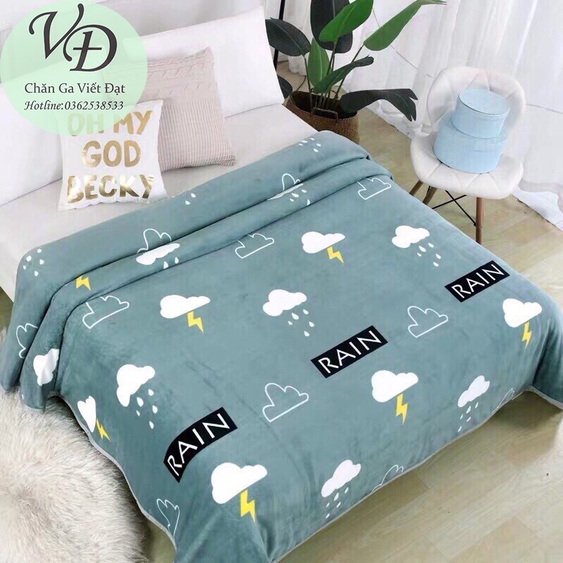 Chăn Tuyết Nhung Sữa Siêu Mềm Mịn- Nặng ~ 900g -Kích Thước: 2mx2m3