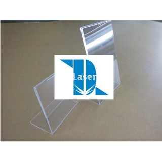 Kệ menu mica để bàn chữ L theo chiều dọc,chiều ngang