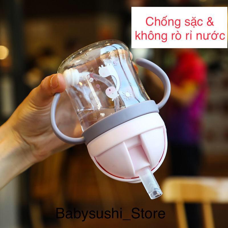 [Chống Sặc] Bình Nước Cho Bé Tập Uống 250ml An Toàn Chống Đổ Chống Sặc - Susi Kids