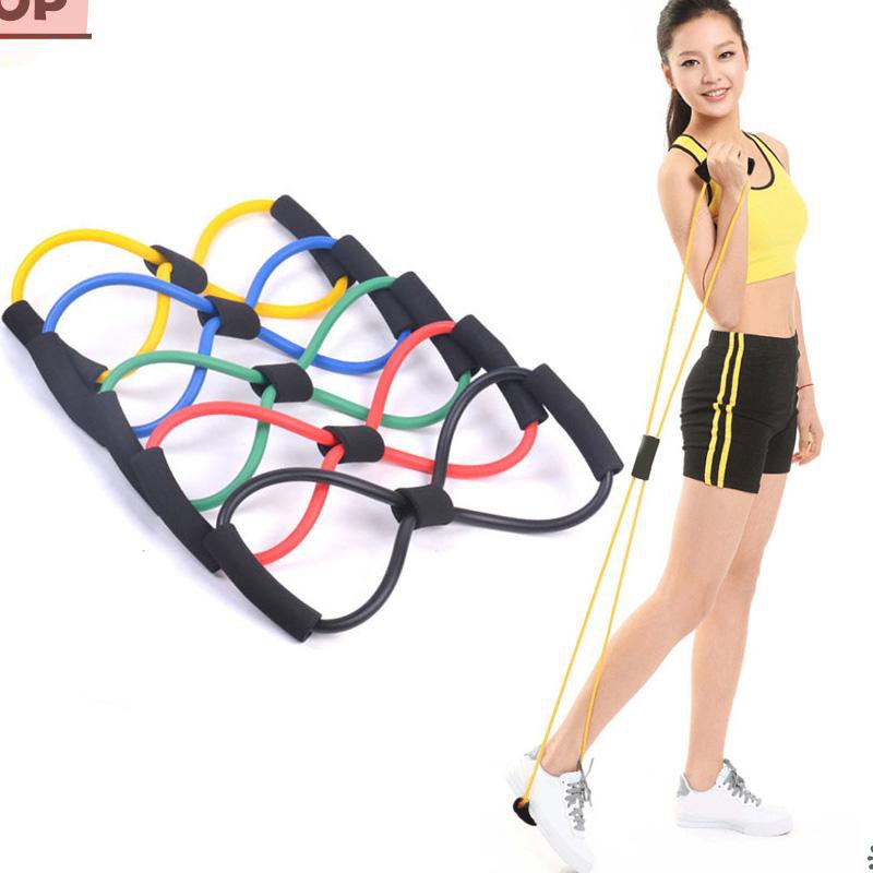 8 Shaped Elastic Tension Rope Chest Expander Yoga Pilates Fitness Belt