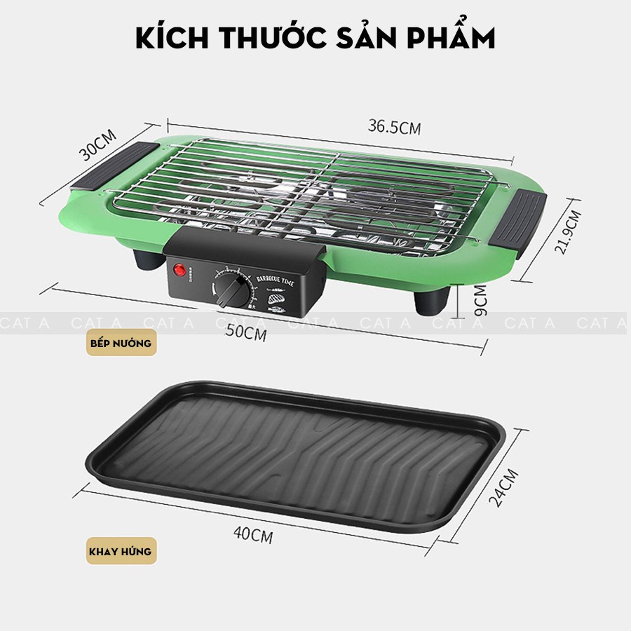 [Mã ELHADEV giảm 4% đơn 300K] Bếp Nướng Điện Không Khói 2000W BBQ Grill, ăn ngon mà không lo khói