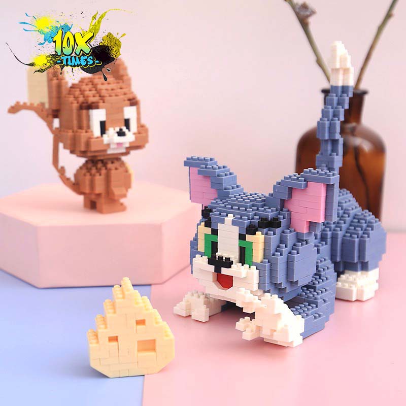 Đồ chơi lắp ráp 3d Tom and Jerry (mèo và chuột) dễ thương cute quà tặng sinh nhật trẻ em bạn trai bạn gái