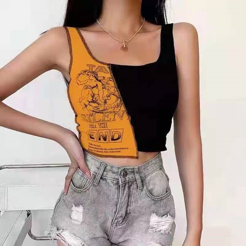 Áo Hai Dây Dệt Kim Co Giãn In Họa Tiết Thời Trang Mùa Hè Cho Nữ | BigBuy360 - bigbuy360.vn