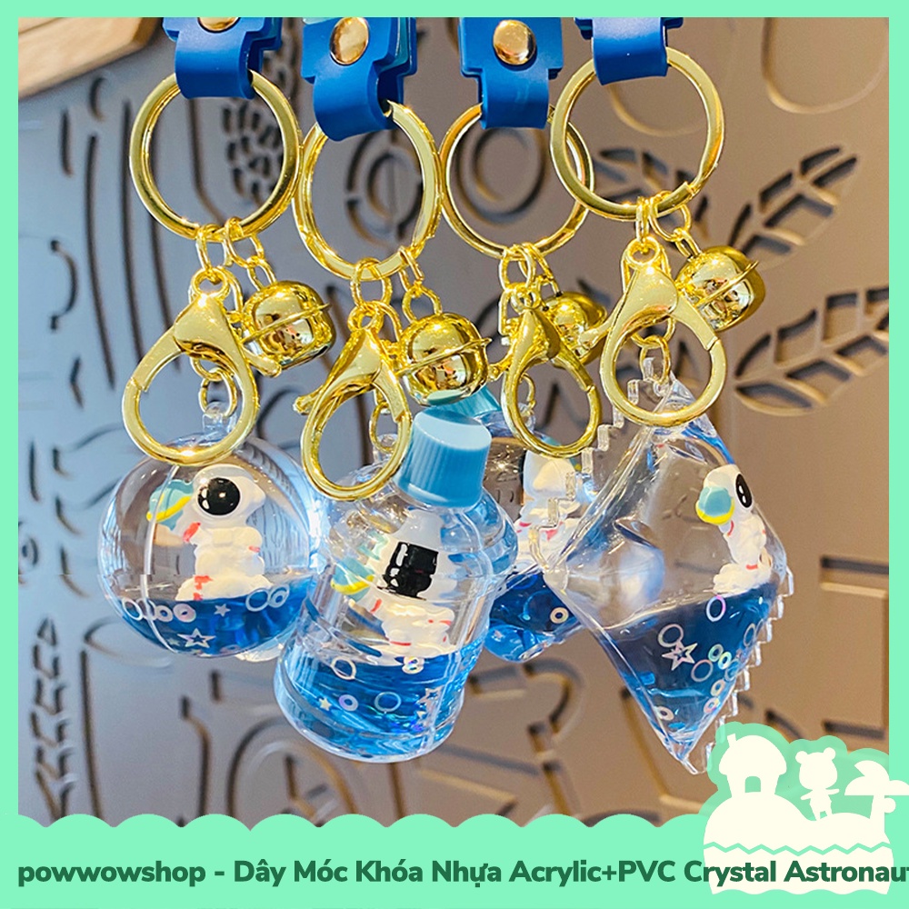 [Sẵn VN - Hỏa Tốc] Dây Móc Khóa Nhựa Trong Suốt Crystal Acrylic + PVC  Mẫu Astronaut Bottle Water