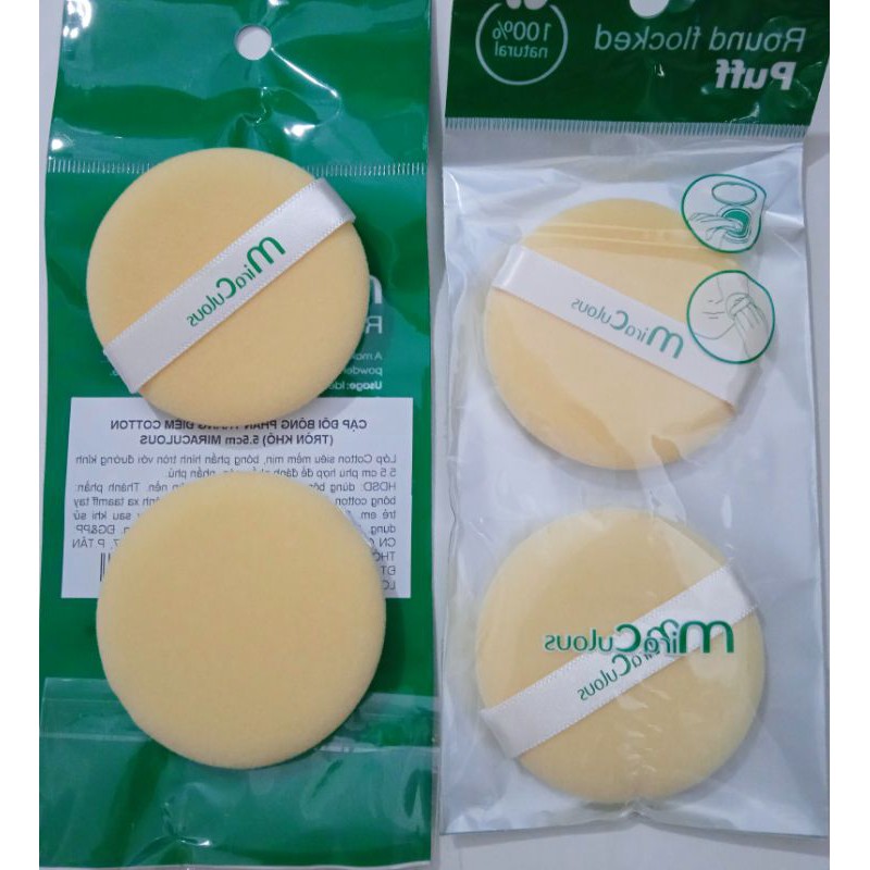 Cặp bông phấn trang điểm cotton | BigBuy360 - bigbuy360.vn