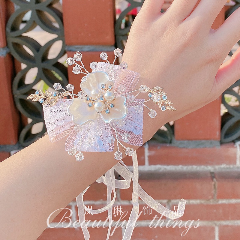 Vòng Đeo Tay Ren Thắt Nơ Nhỏ Màu Trắng Trong Suốt Xinh Đẹp Dành Cho Phù Dâu Nhóm Chị Em Gái Trong Ngày Cưới