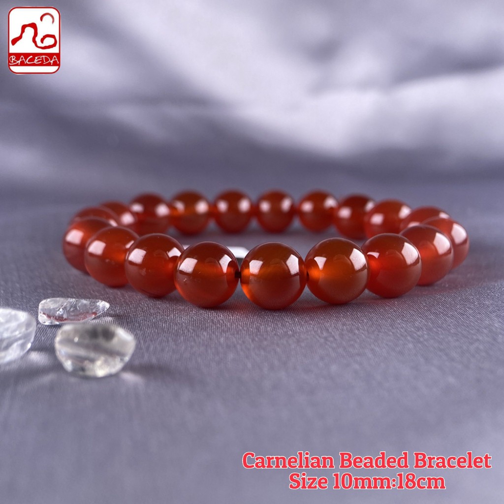 Baceda Vòng Tay Carnelian Màu Đỏ Tự Nhiên Tăng Cường Khả Năng Kích Thích Sự Sinh Tố