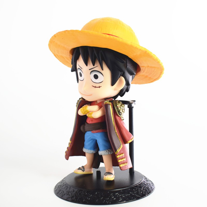 Mô hình Figure Luffy - One Piece dễ thương kèm áo choàng cao 15cm