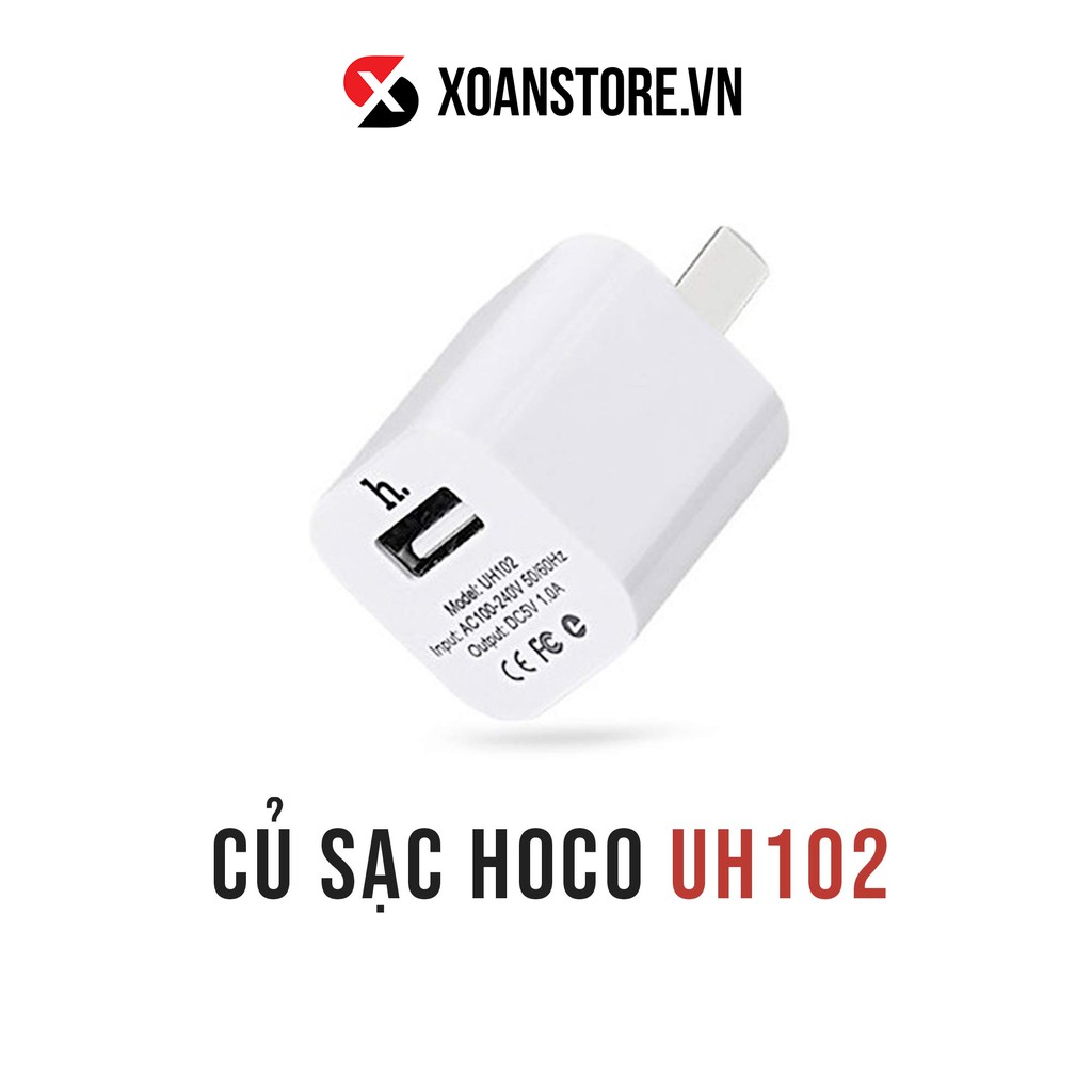 Củ sạc Android iPhone iPad HOCO UH102 Chính Hãng Cao Cấp chống cháy nổ và 10 que chọc sim