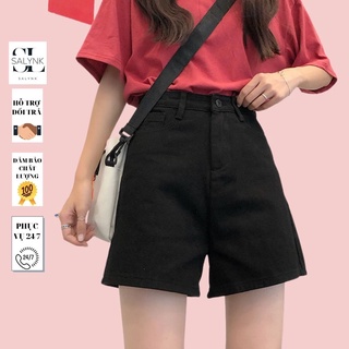 QUẦN SHORT NỮ SALYNK quần đùi ôm dáng 2 màu đen trắng ống rộng phong cách Ulzzang Hàn Quốc
