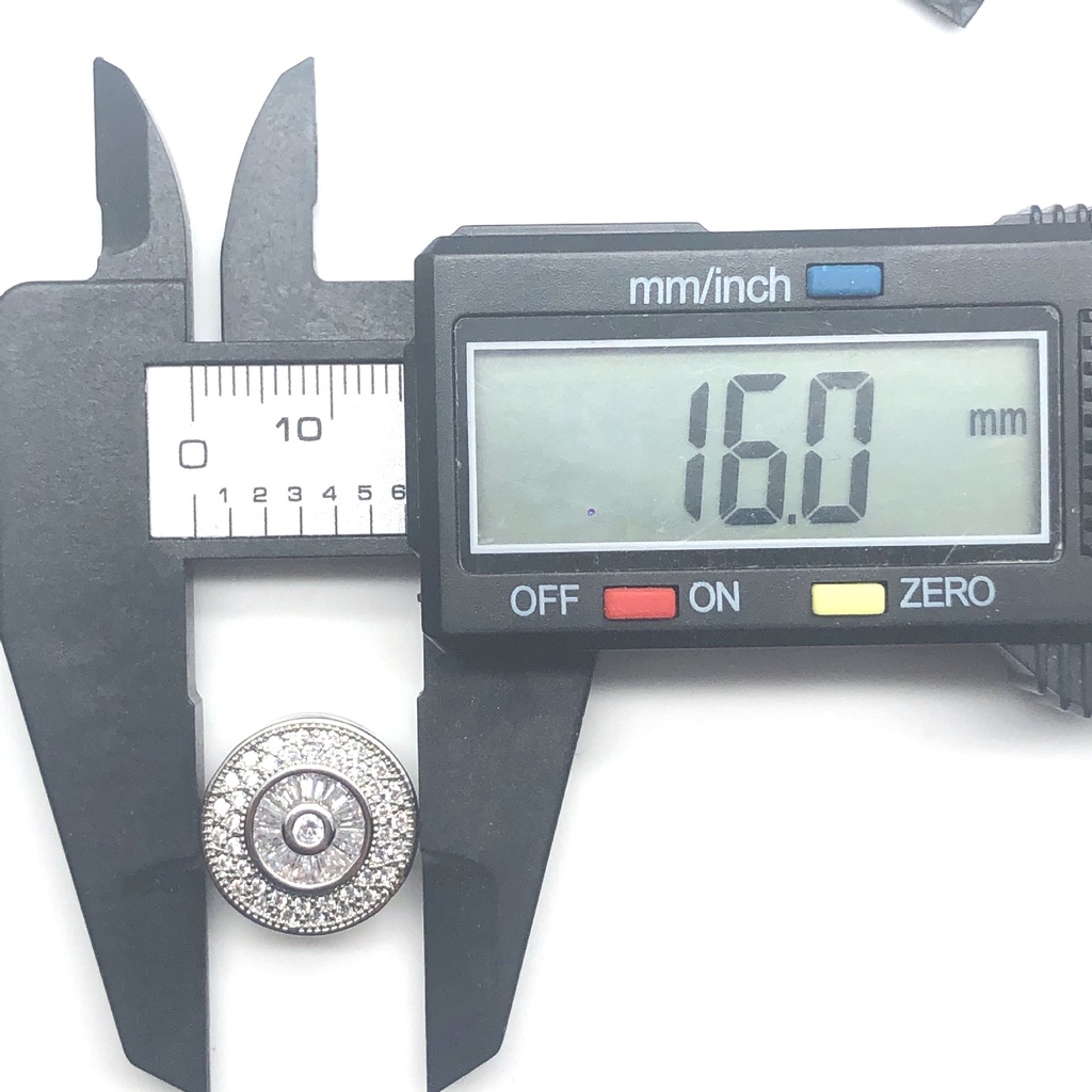 2163988     Nút Áo Bằng Đồng Đính Đá zircon Siêu Lấp Lánh diy