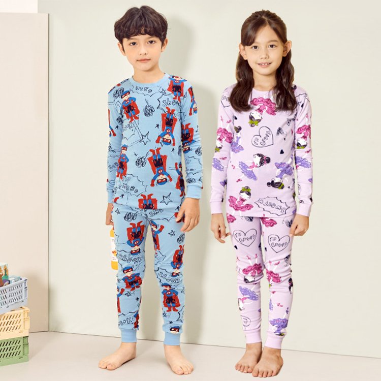 Bộ đồ quần áo dài tay cotton mùa thu đông cho bé trai và bé gái Unifriend Hàn Quốc U2021-e