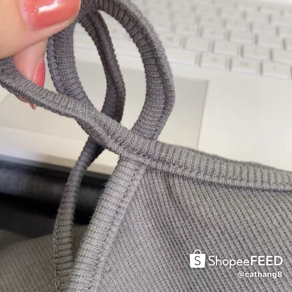 Áo cổ yếm croptop đi biển, áo 2 dây cột cổ siêu hot Cathang8 A225