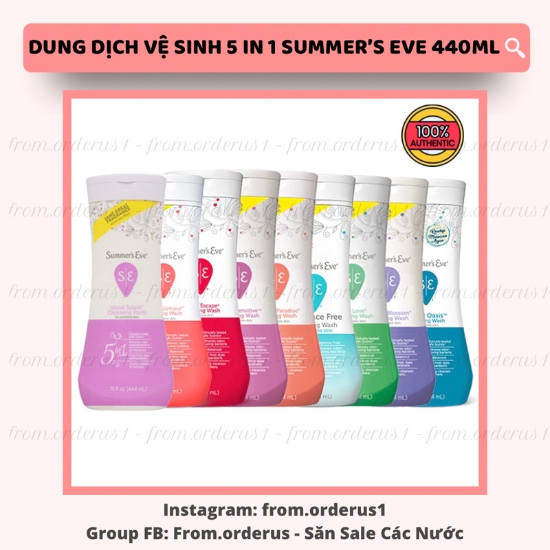 Dung Dịch Vệ Sinh Phụ Nữ Hằng Ngày Summer's Eve - 444ML