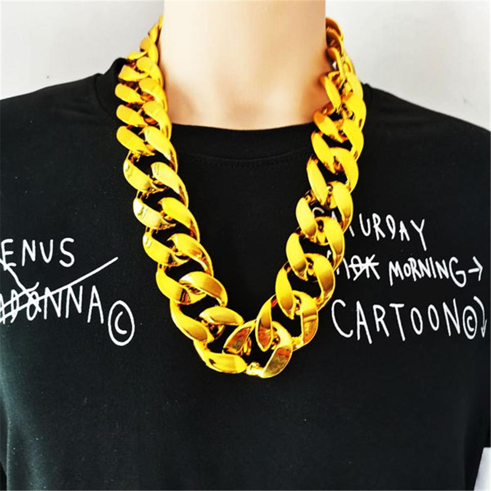Dây chuyền đại gia phong cách Phú Lê dây chuyền Hip Hop màu vàng khổ lớn phong cách băng đảng anh chị đại