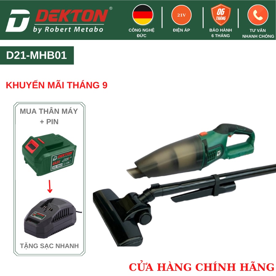 Máy Hút Bụi Dekton/D21-MHB01 - Dùng Pin D21 ( Thân Máy )