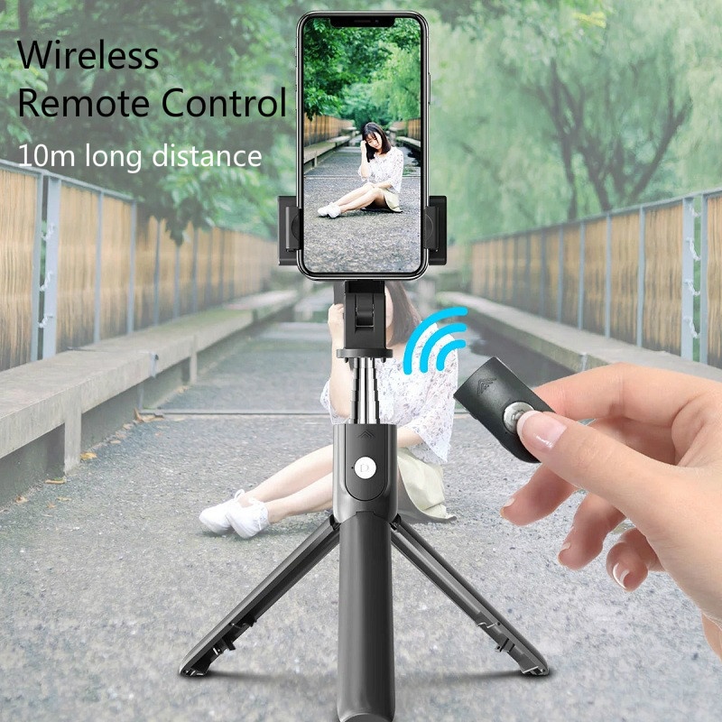 Tripod - Phụ kiện gậy chụp ảnh tự sướng 3 chân Bluetooth K10 có gương, có remote