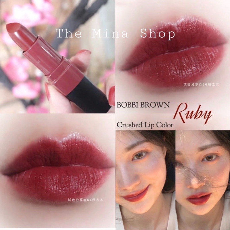 Son Thỏi Bobbi Brown Crush Lip Color màu Ruby Minisize 2.25g