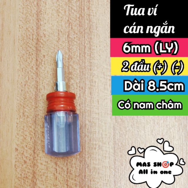 Tua vít cán trong 2 đầu loại ngắn 6mm 🌟Nhỏ gọn - tiện dụng🌟