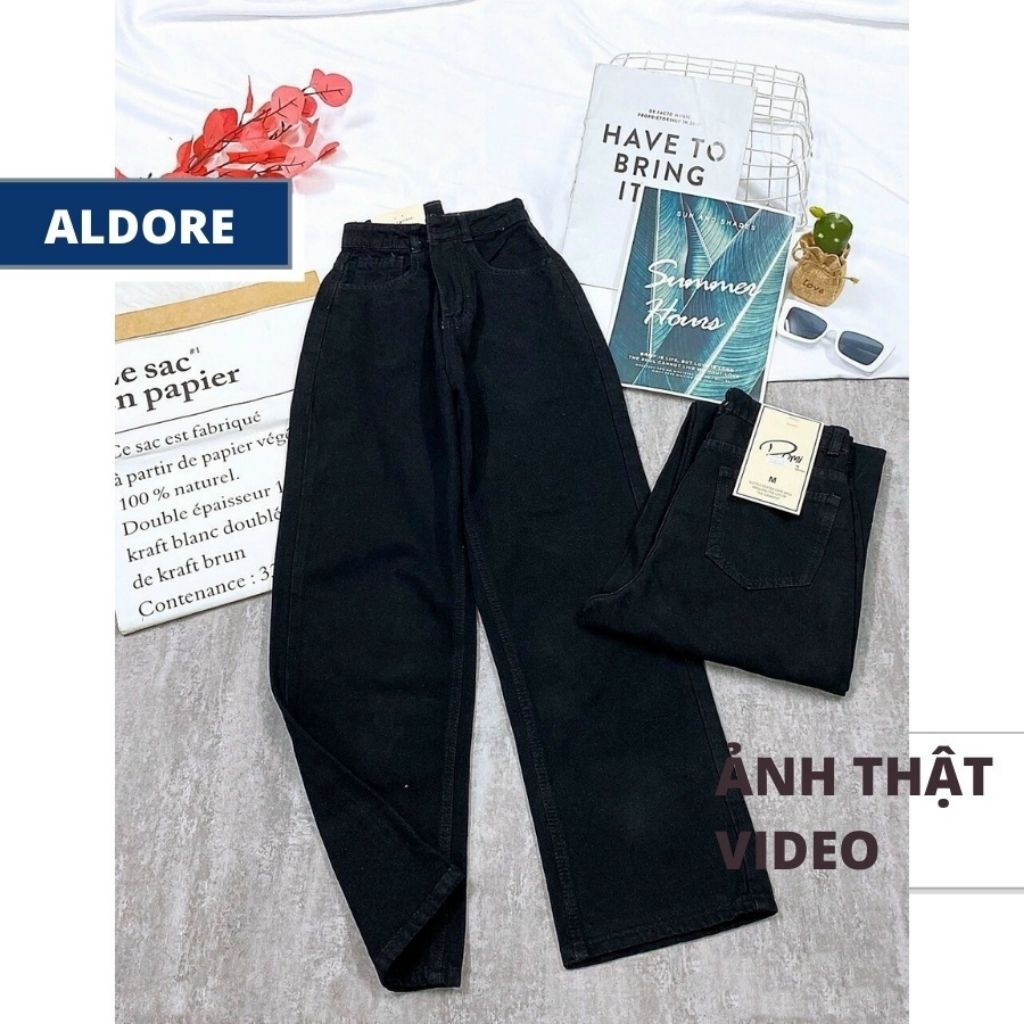 Quần Jean Nữ Ống Rộng Dáng Suông- Quân Jeans Ống Rộng Nữ