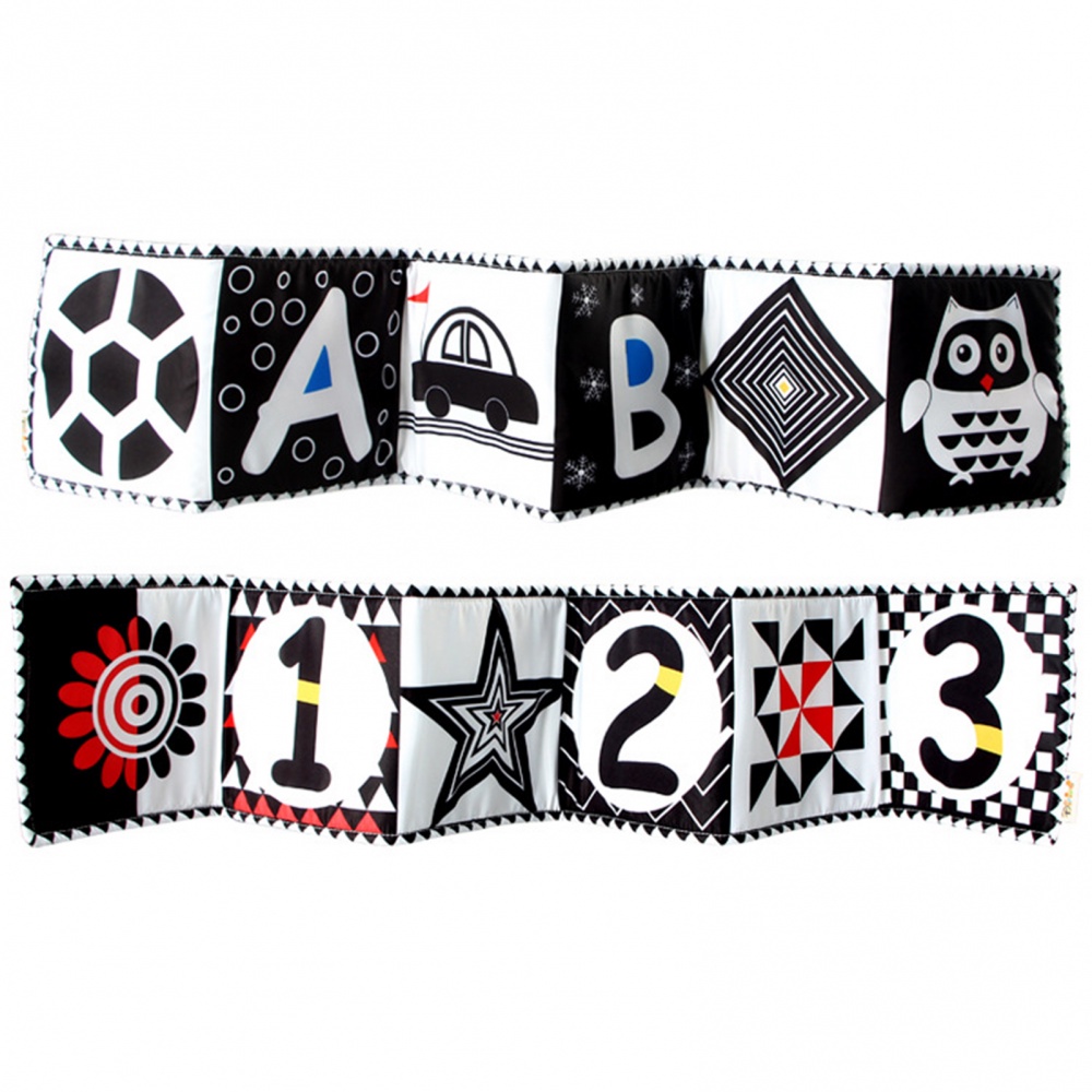 Hilimer Sách Vải Cảm Biến Montessori Tương Phản Cao Kẹp Nôi Em Bé Sơ Sinh Hình Động Vật Màu Trắng Đen