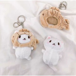 [ORDER 7-14 ngày] Móc khoá mèo trắng đội mũ cá treo balo, túi siêu xinh