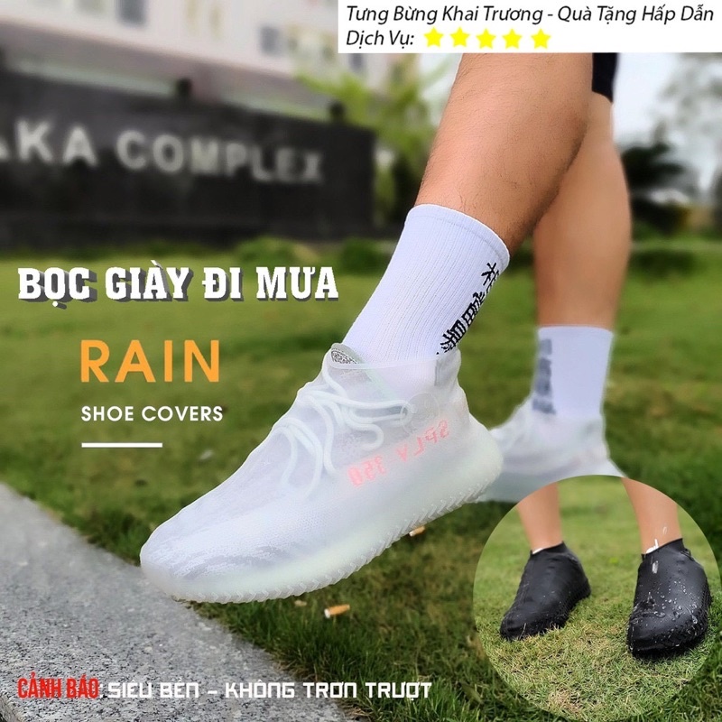 BỌC GIÀY ĐI MƯA SILICON cao cấp - CO GIÃN, CHỐNG TRƯỢT - JENDO Store