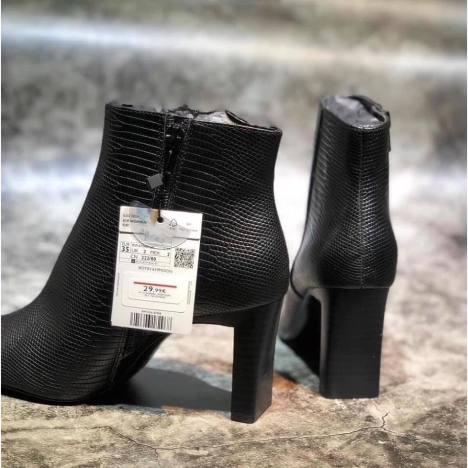 KT Giày Boots Cao Gót Nữ M¥NG0 ANKLE Cổ Cao Mũi Nhọn Gót Dẹt Cao 7cm Thời Trang Đẹp Cao Cấp Xuất Anh - MS1578
