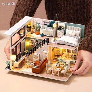 diy hut handmade mini house less art villa lắp ráp mô hình quà tặng đồ chơi sáng tạo