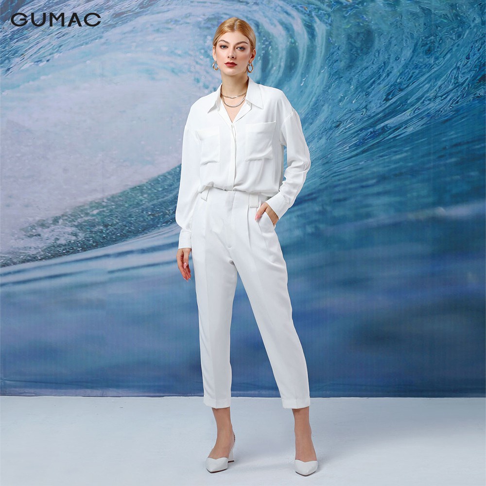Quần baggy nữ xếp ly GUMAC đồ công sở sang trọng thanh lịch QA12103