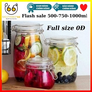 Hũ thủy tinh Nắp Cài (Gài) dung tích 500ml-750ml-1000ml, hộp đựng thực phẩm, gia vị cao cấp